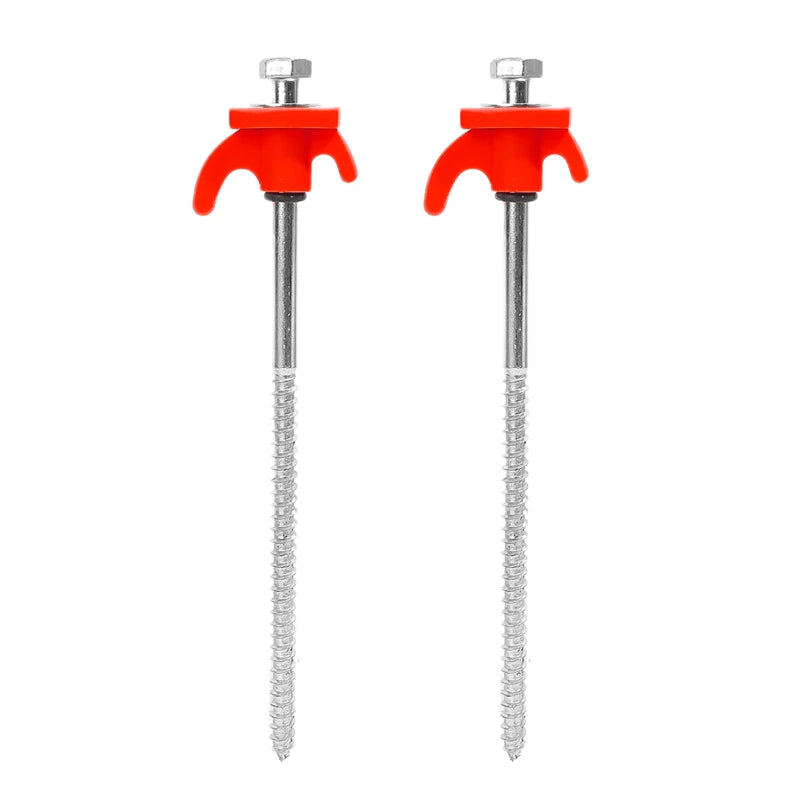 10/2pcs Metal Tent Spikes Camping Pegs Drill in Ground Anchors Heavy Duty Spiral Screw with Hex Socket Stakes Camping Stakes