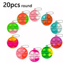20Pcs Mini Pop Keychain Toddler Sensory Fidget Toys Bulk for Classroom Prizes Kids Birthday Party Favors Goodie Bag Stuffers