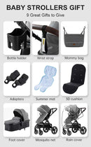 Baby Stroller 3 in 1 Easy Folding Multifunctional Stroller Travel Portable Baby Carriage Safety Seat EU Standard Free Shipping