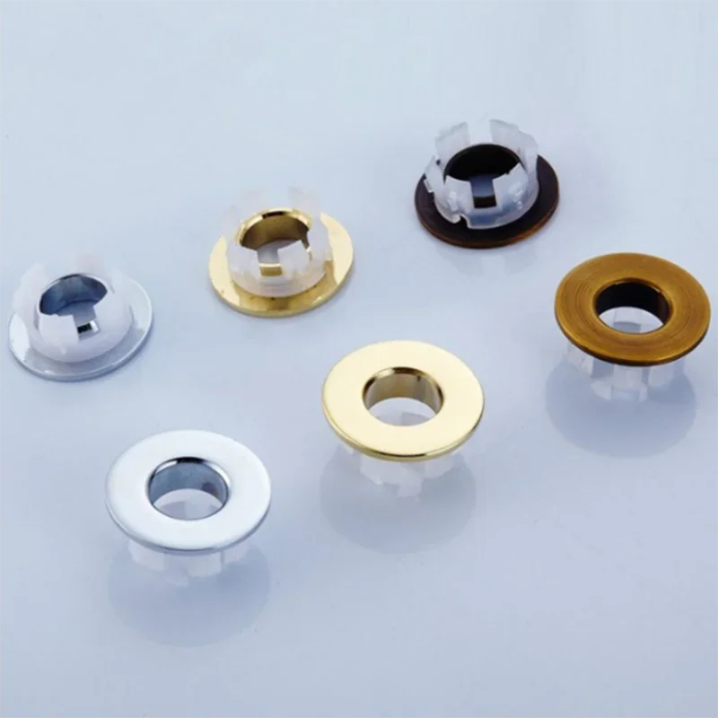 Bathroom Basin Faucet Sink Overflow Cover Brass Six-foot Ring Insert Replacement Hole Cover Cap Chrome Trim Bathroom Accessories