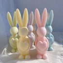 Egg Bunny Silicone Mold Long Eared Rabbit Silicone Candle Molds Heart Animal Wax Mould Easter Home Decor