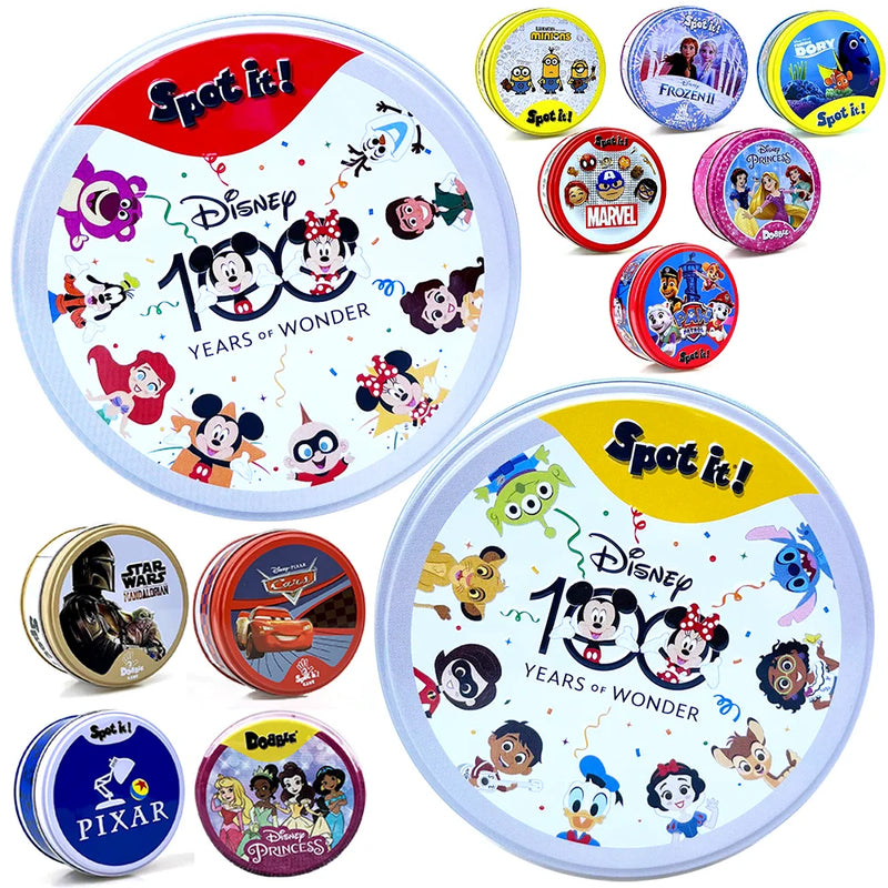Dobble Spot It 100 Years Disney Princess Paw Patrol Pixar Marvel Harry Potter Card Game Kids Interactive Board Game Party Gifts