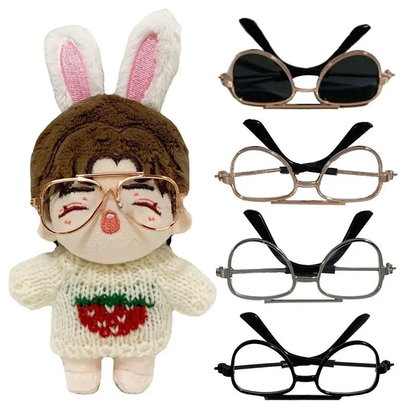 6cm Fashion Plush Doll Sunlasses For 10cm Cute Cotton Dolls Frame Eyeglasses for 1/31/4 BJD Mini Plush DIY Doll Accessories