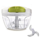 Mini manual food processor. 3-blade seasoning shredder, chipper and cutter