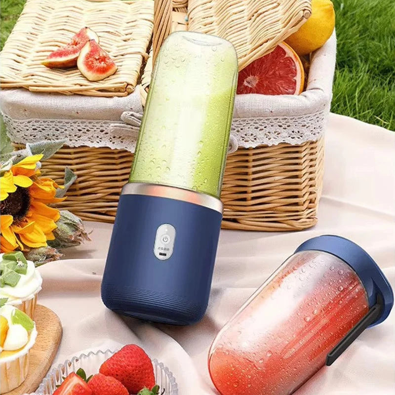 Portable Juicer Mini Fruit Blender Electric Wireless Juicer With 6 Blades USB Rechargeable Mini Juicer Cup