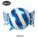 6Pcs Christmas Candy Cane Foil Balloons Round Windmill Lollipops Candy Helium Foil Balloons for Xmas Wedding Birthday Decoration