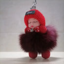 Sleeping Baby Keychain Cute Soft Fluffy Plush Doll Key Ring Women Girl Bags Pendant Backpack Accessories Gifts