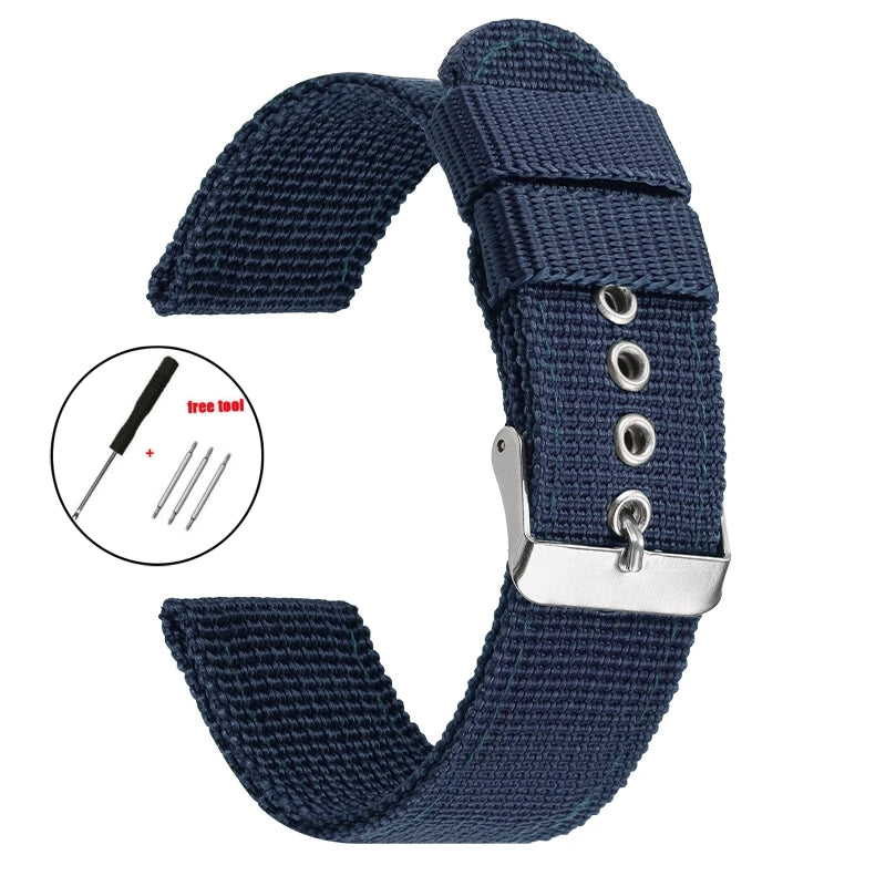 16mm 18mm 20mm 22mm 24mm Nylon Woven Strap for Omega for Seiko Wristband Military Sport Watch Band Canvas Belt Men's Accessories