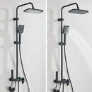 Rozin Black Smart Digital Display Shower Faucet Set Piano Style Rainlfall Bathroom System Grey Digital Mixer Tap Bidet Shower