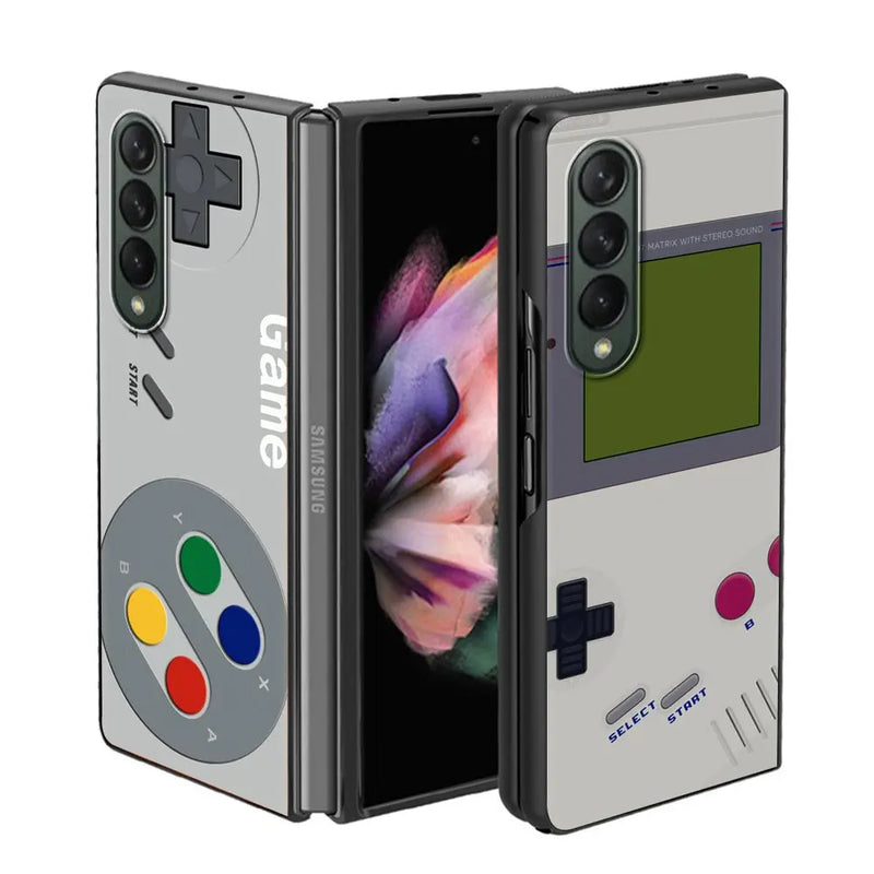 Movil Phone Case for Samsung Galaxy Z Fold 4 Protective Black Cubre Hard Coques Z Fold3 Cover Cassette Music