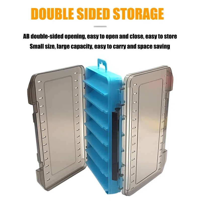 1 Pc Fishing Tackle Box 12 Compartments Fishing Accessories Lure Hook Storage Case Double Sided Fishing Tool Organizer Boxes