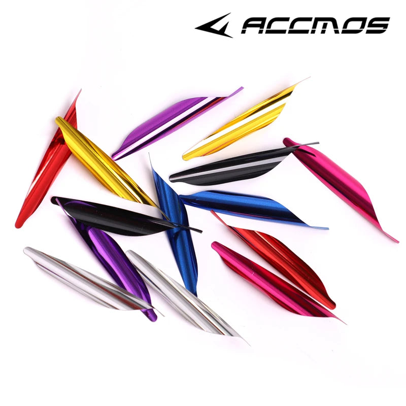 50pcs  New 1.8 inch  Archery Spin Vanes  Spiral Feather DIY Arrow Archery With sticker Tape Arrow Accessories Right Wing