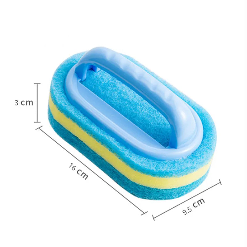 Kitchen Bathroom Toilet Cleaning Brush Sponge Glass Wall Cleaning Brushes Handle Sponge Ceramic Window Slot Clean Brushes Tools