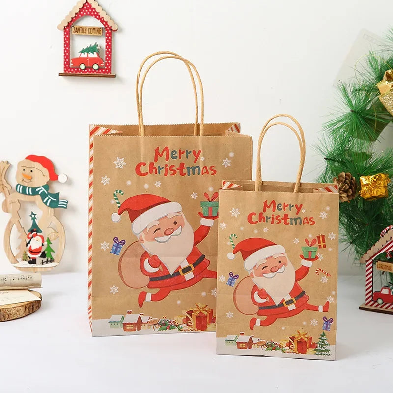 Christmas Cooki Bag Christma Bag Candy Kraft Paper Packaging New Year Gift Bag Christmsas Bags For Party Natal Kids Favors Xmas