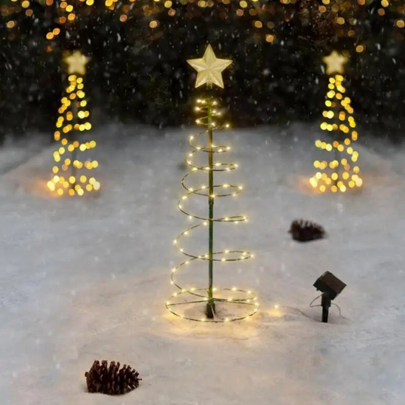 Christmas Tree Outdoor Solar Fairy Lights Outdoor Star Christmas Tree With Super Bright LED Lights Solar Powered Create A