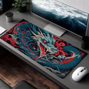 Sakura Dragon Gaming Mousepad ,Chinese Dragon Desk Mat, XXL Gaming Mouse Pad, Non-Slip Rubber Keyboard Mat,Computer Accessories