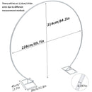 2.1M/2.2M/2.4M Removable Round Wedding Arch Metal Backdrop Flower Garland Party Frame Garden Arbor