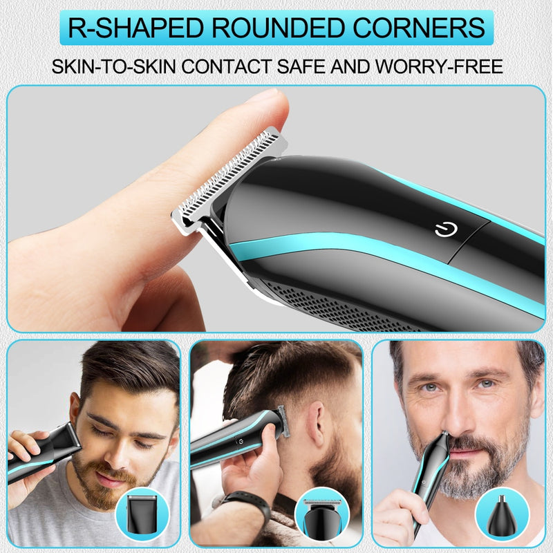 YBLNTEK 3 In 1 Electric Hair Trimmer for Men Grooming Kit Beard Nose &amp; Ear Trimmer Rechargeable Barber Hair Cutting Machine