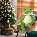 Giant Green Frog Plush Toy, Soft Polyester Stuffed Animal, Large Cuddly Frog Plushie, Kawaii Plushy Froggy, for ToddlersGirls