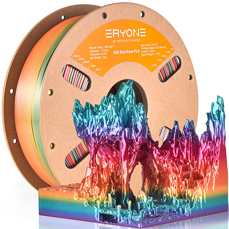 ERYONE New Arrival Silk Rainbow PLA 1KG Filament For 3D Printer/FDM ±0.03 1.75mm High Quality Filament Free Fast Shipping