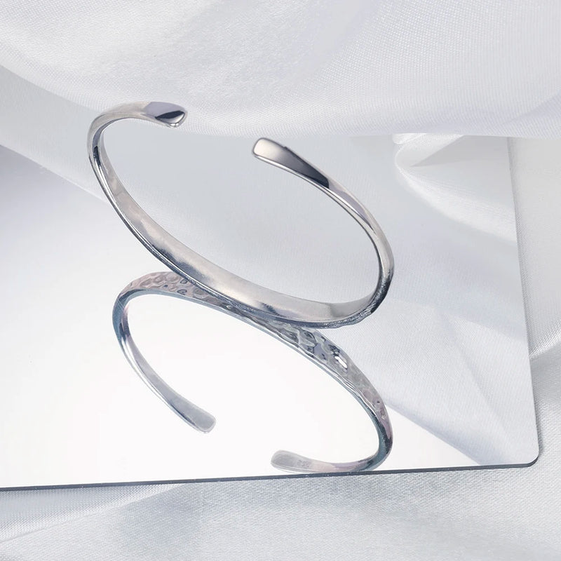 925 sterling silver Bracelets for Women and Men Hand Crafted Hammered Cuff Bangle Bracelet Rock Punk Gift Fine Jewelry USA Stock