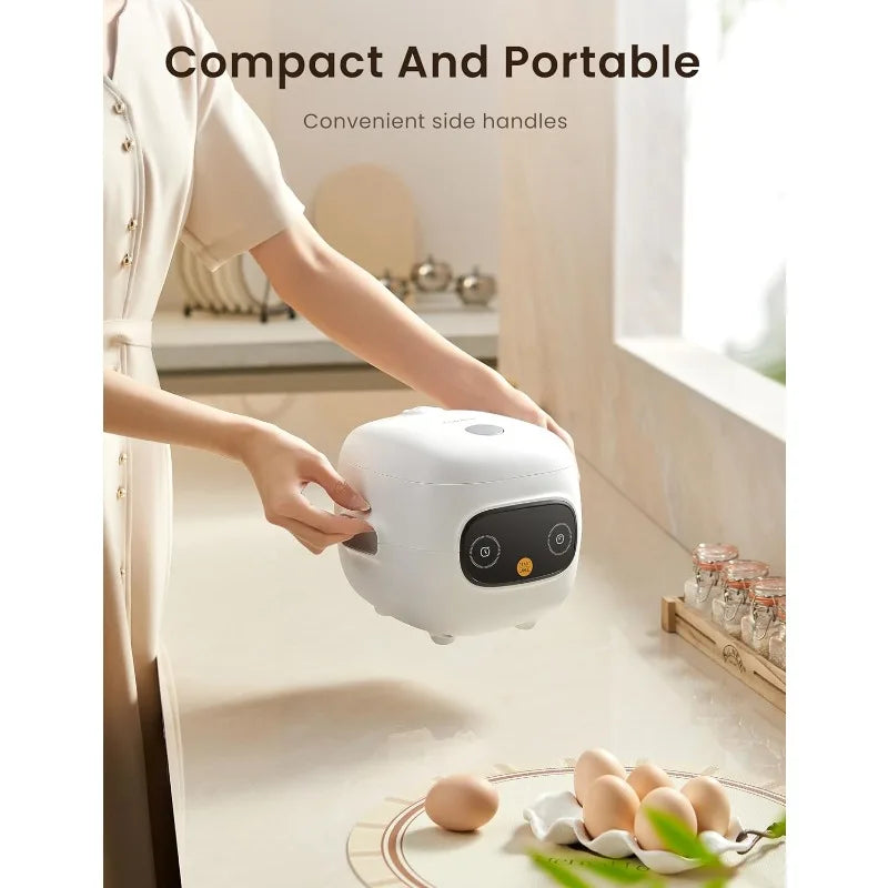 Mini Rice Cooker 5 cups cooked/2.5 cups uncooked, Portable Non-stick Rice Cooker, 6 functions, Fast Rice Cooker