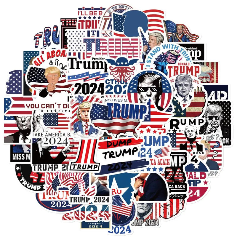 10/50PCS Funny Cartoon Trump Stickers Decorative DIY Phone Computer Laptop Motorcycle Waterproof Graffiti Sticker Packs