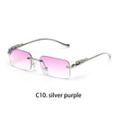 Ruiao rimless sunglasses UV400 fashion square metal glasses for men women designer man's brand sun glasses shades for outdoor