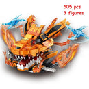 Ninja Bijuu Uzumaki Naruto Kurama Kyuubi Nine Tailed Fox Building Blocks Kit Classic Cartoon Anime Movie Model Kid Toys Gift