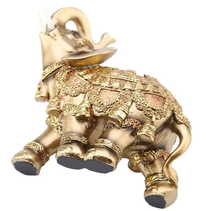 Lucky Feng Shui Wood Grain Antique Elephant Statue Sculpture Wealth Figurine Birthday Gift Home Decoration elephant figurine