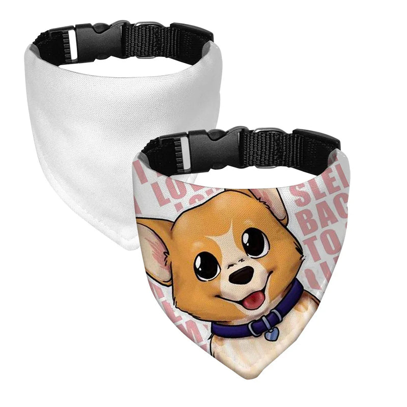 10pcs Sublimation Blank Pet Scarf Dog Bandana For Sublimation INK Print DIY Heat Press Printing Transfer Cat Dog Ties Collar