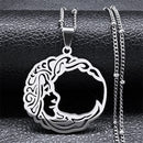 Gothic Stainless Steel Moon Necklace for Women Black Color Big Neckless Jewelry collar acero inoxidable mujer N3107S03