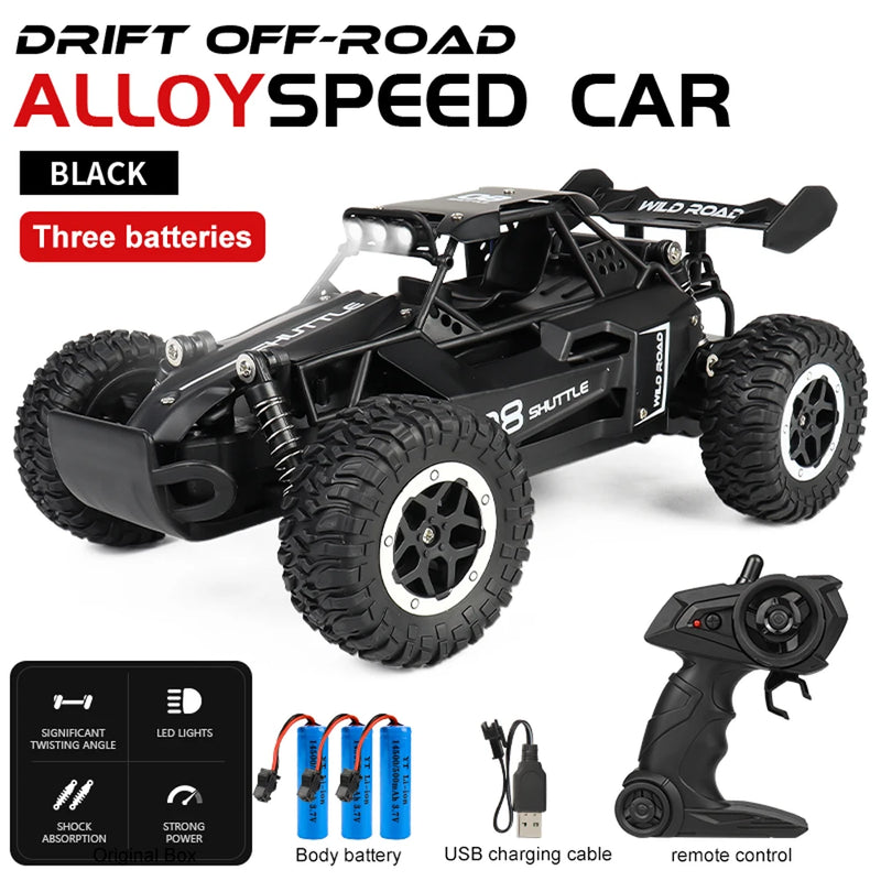 New RC Car 1:16 2WD with LED Light 2.4G 20KM/H High Speed Off-Road Climbing Remote Control Car Toy Gifts for Boys Girls Kids