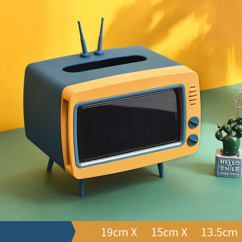 Nordic creative cute multifunctional tissue storage box imitation TV tissue box living room coffee table restaurant pumping box