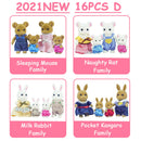 Easter Bunny 10-18Pcs Forest Family Miniture Animals Doll Toy Simulation 1:12 Reindeer Panda Figure Girl Dollhouse Birthday Gift