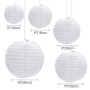 30pcs/lot 4''-12'' White Chinese Paper Lanterns Ball Hanging Round Lantern for Wedding Birthday Party Event Christmas Decoration