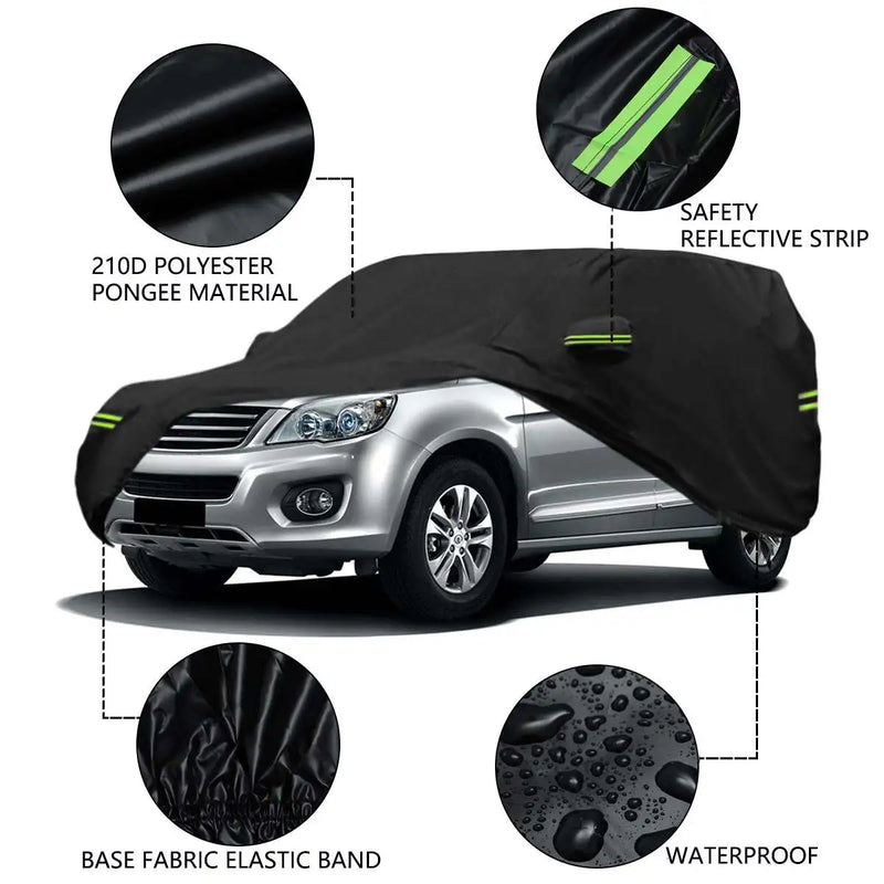 Universal 210D SUV Covers Size M/L/XL/XXL Indoor Outdoor Full Auot Cover Sun UV Snow Dust Resistant Protection Cover
