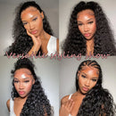Snwprin 250 Density Deep Wave 13x6 HD Lace Frontal Human Hair Wigs Preplucked Curly 360 Lace Front Wig 100% Human Hair Brazilian