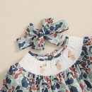 Toddler Girls Easter Outfits Bunny Embroidered Short Sleeve Rompers Round Neck Summer Jumpsuits Bodysuits for Infants