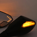 2Pcs Motorcycle Handlebar Mount Rearview Mirror With LED Turn Signal Lights For Honda CBR 900 929 954 900RR CBR1000RR