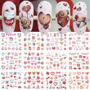 12Pcs Lovely Rabbit Easter Nail Art Stickers Kawaii Animals Carrot Bunny Decals Design Water Transfer Decoration Manicure CHBN