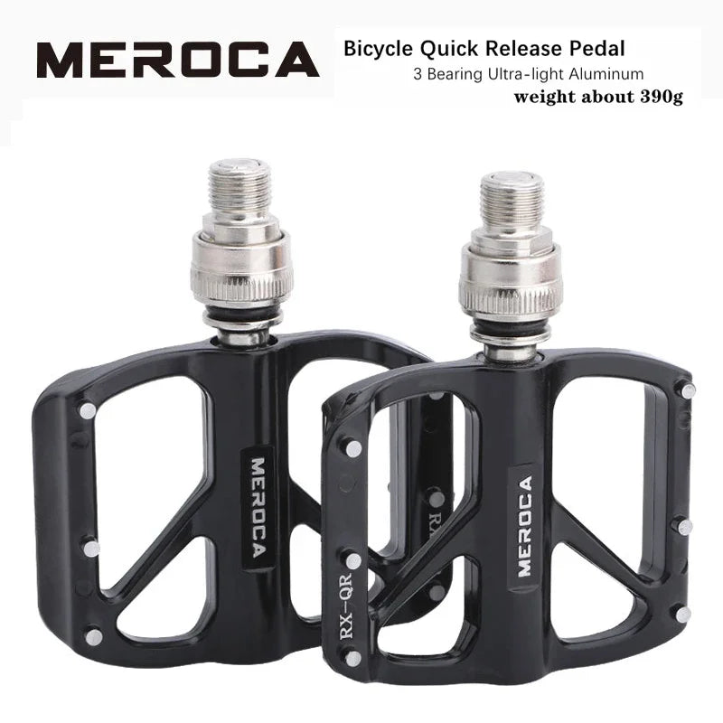 MEROCA Bicycle Quick Release Pedal Seal 3 Bearing Ultra-light Aluminum Alloy MTB Road Bicycle Non-slip  Bike Pedals