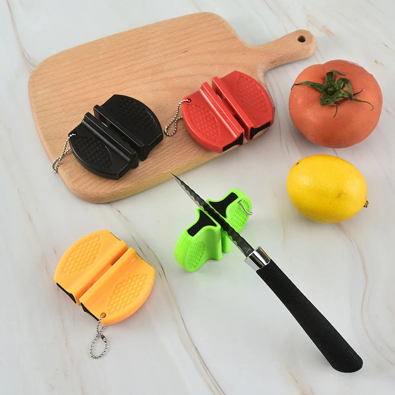 1pcs Knife Sharpener Mini Ceramic Rod Knife Whetstone Sharpener Portable Butterfly Type Camping Pocket Sharpening Knives Stone