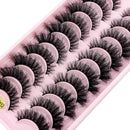 False Eyelashes Cat-Eye Fluffy Faux Mink Lashes 8D Wispy Lashes 10 Pairs Pack Dramatic Long Thick Volume Eyelashes