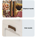 4 Tier Stackable Storage Bins with Lids with Doors & Wheels Foldable Organization Storage Drawer for Living Room Bedroom Office