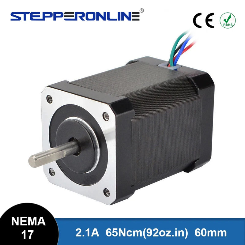 Nema 17 Stepper Motor 65Ncm(92oz.in) 60mm 2.1A 4-lead Nema17 Motor 42BYGH Stepper for 3D Printer CNC XYZ Motor