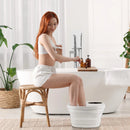 Collapsible Foot Spa Massager Electric Foldable Foot Soaker Tub with Remote Control 24 Heating Levels 6 Massage Rollers Surfing