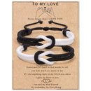 Couple Concentric Knot Rope Bracelets For Women Men White Black Rope Braided Bracelet To My Love Anniversary Valentines Day Gift