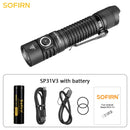 New Sofirn SP31 V3.0 Tactical LED Flashlight with Dual Switch USB C 18650 Rechargeable Power Indicator 6000K 5000K Torch