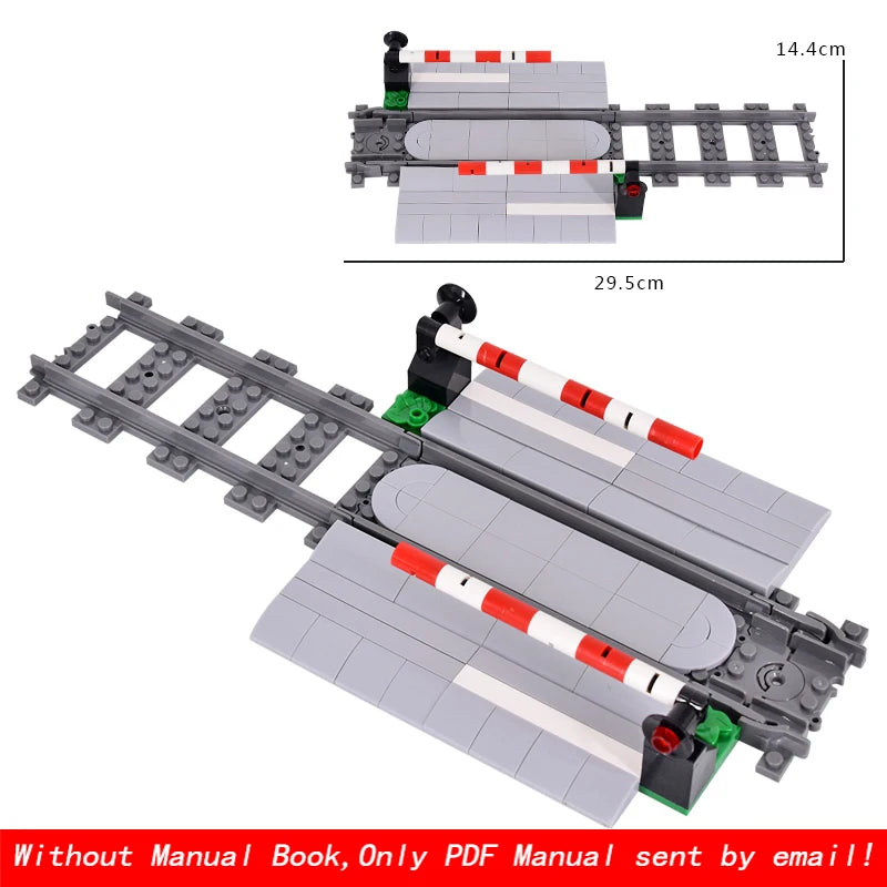 MOC Creative Expert City Train Traffic lights Railing Crossing Railway Express Bricks Building Blocks DIY Toys for Kids gifts